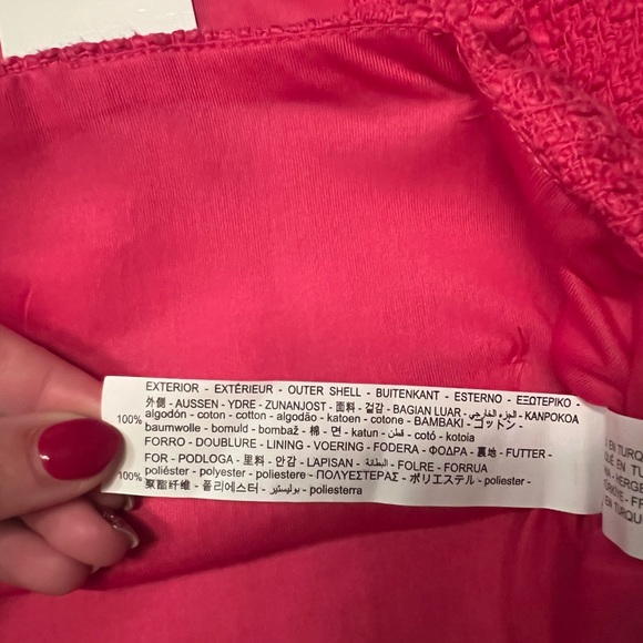 Zara fushia textured jewel button cropped jacket,S, new. - Picture 5 of 9